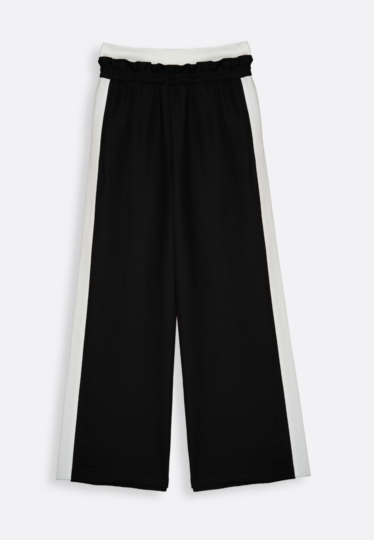 Wide-Leg Striped Trousers