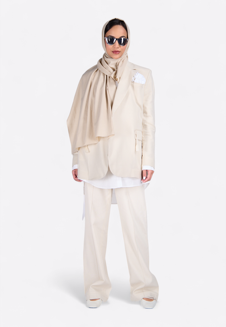 EMIRATES LIMITED Beige Long Scarf - East Vibe