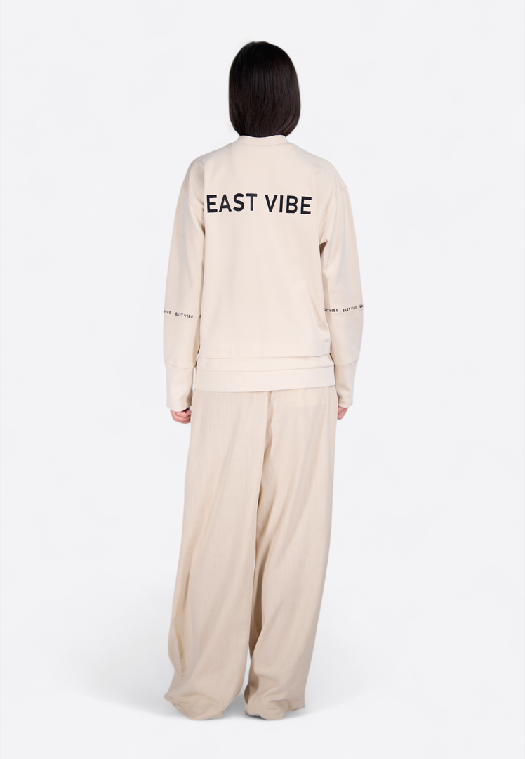 Cotton Signature Crewneck Sweatshirt - East Vibe