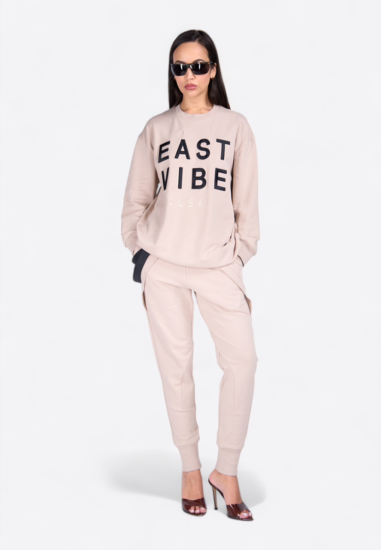 Crewneck Long Sleeve Printed T-Shirt - East Vibe