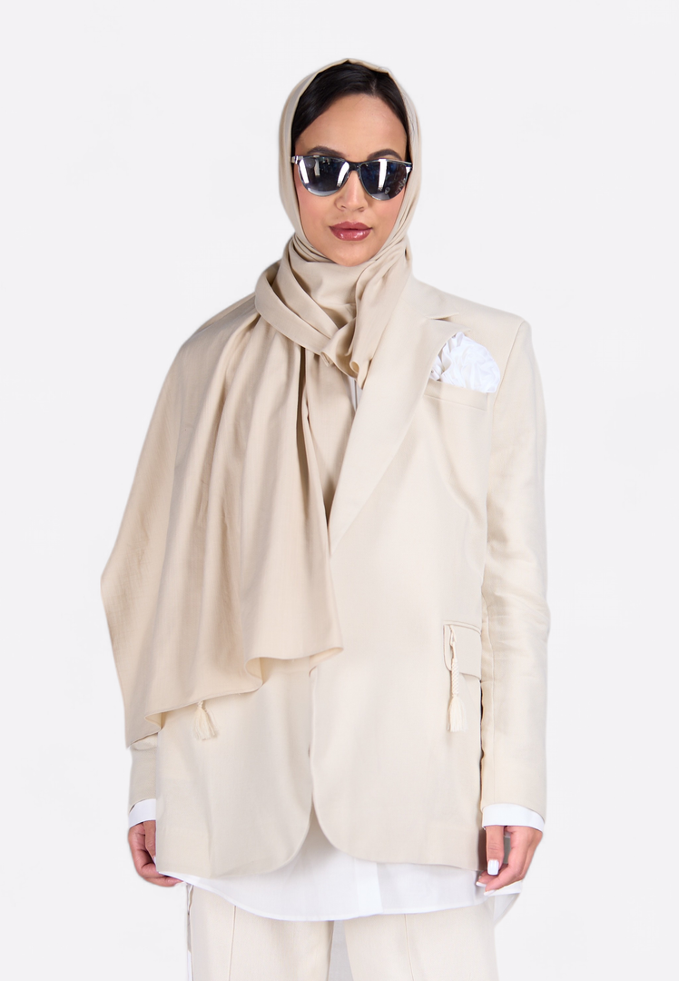 EMIRATES LIMITED Beige Long Scarf - East Vibe