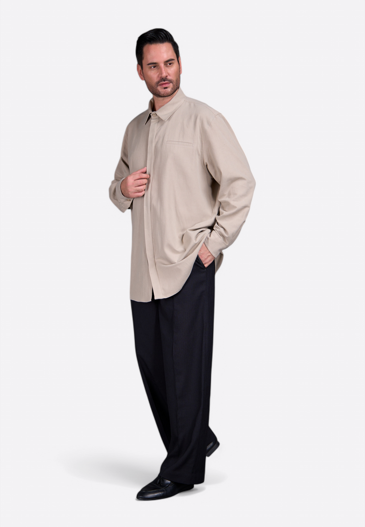 Classic look of man wearing Black Linen Trouser