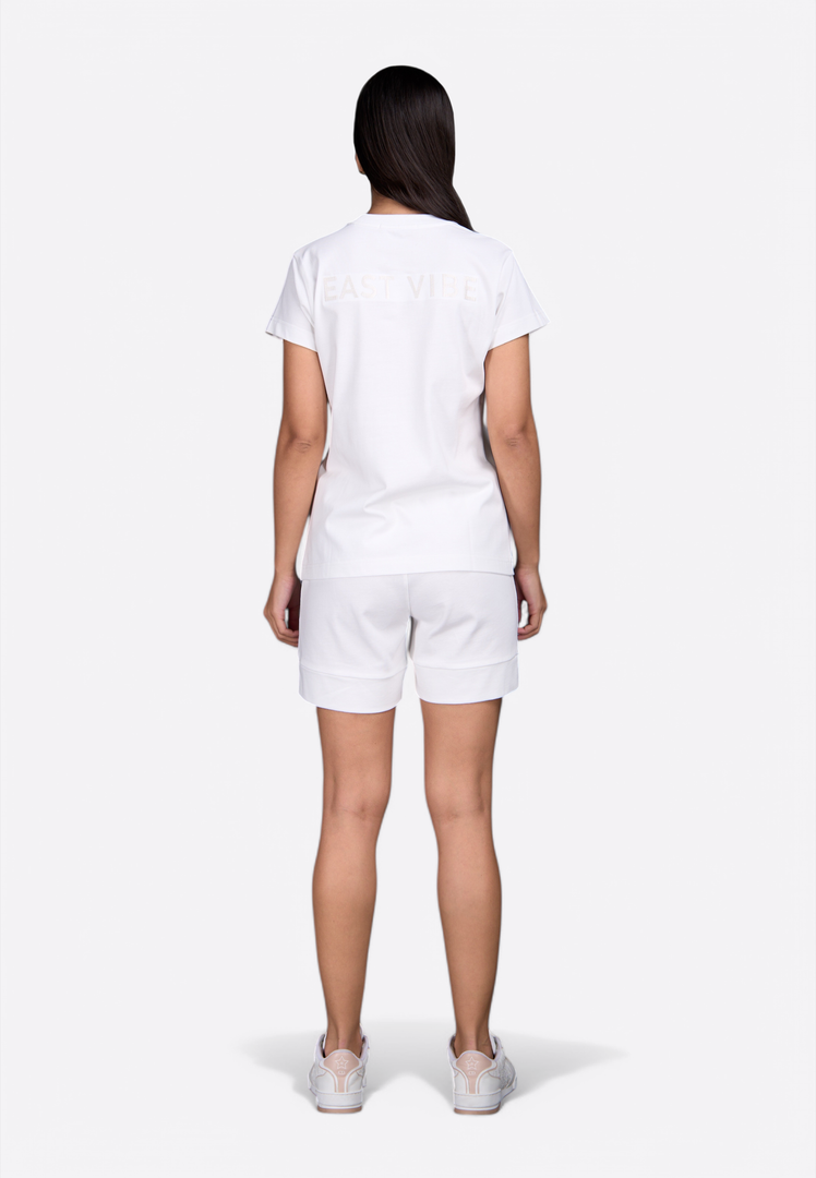 High Waist Off-White Shorts for women