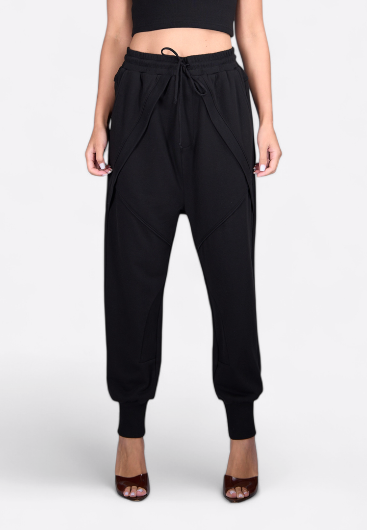 High Waist Black Joggers for Women