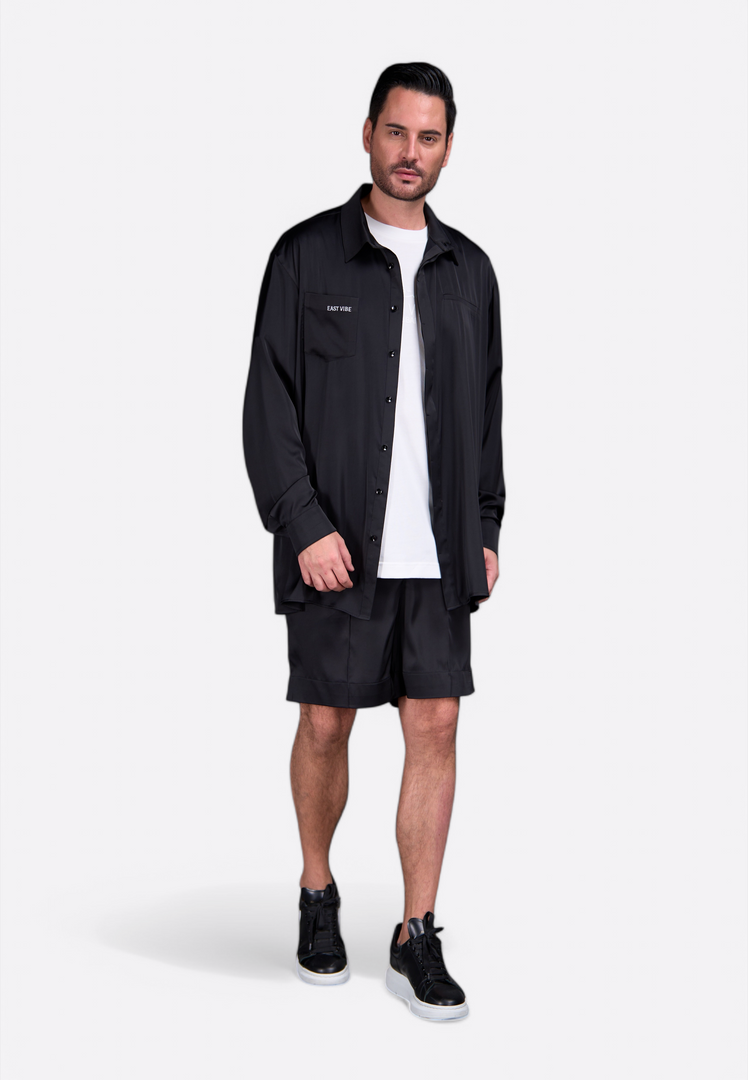 Black Silk Men's Shorts