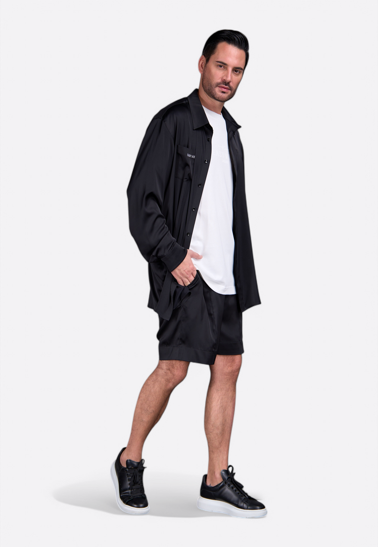 Black Silk Men's Shorts