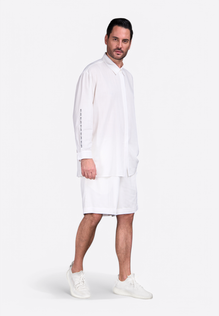 Classic Off-White Linen Men's Shorts