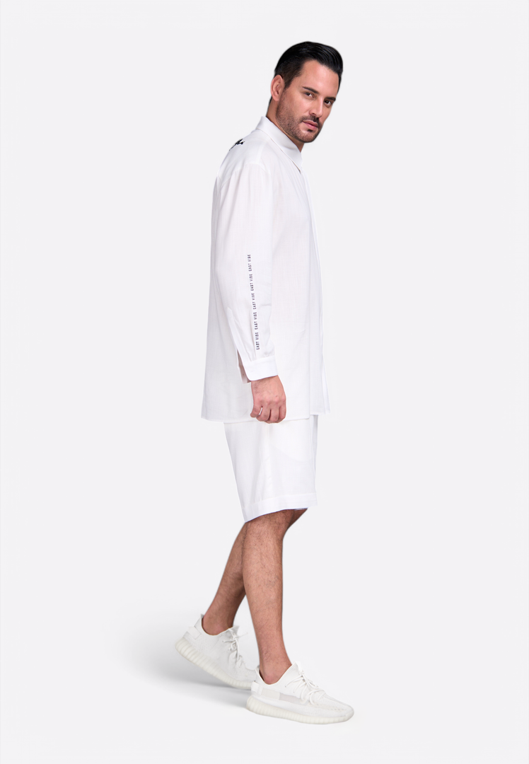 Classic Off-White Linen Men's Shorts