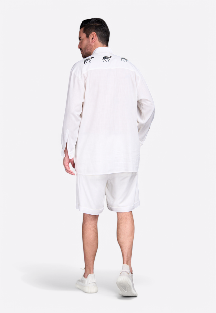 Classic Off-White Linen Men's Shorts