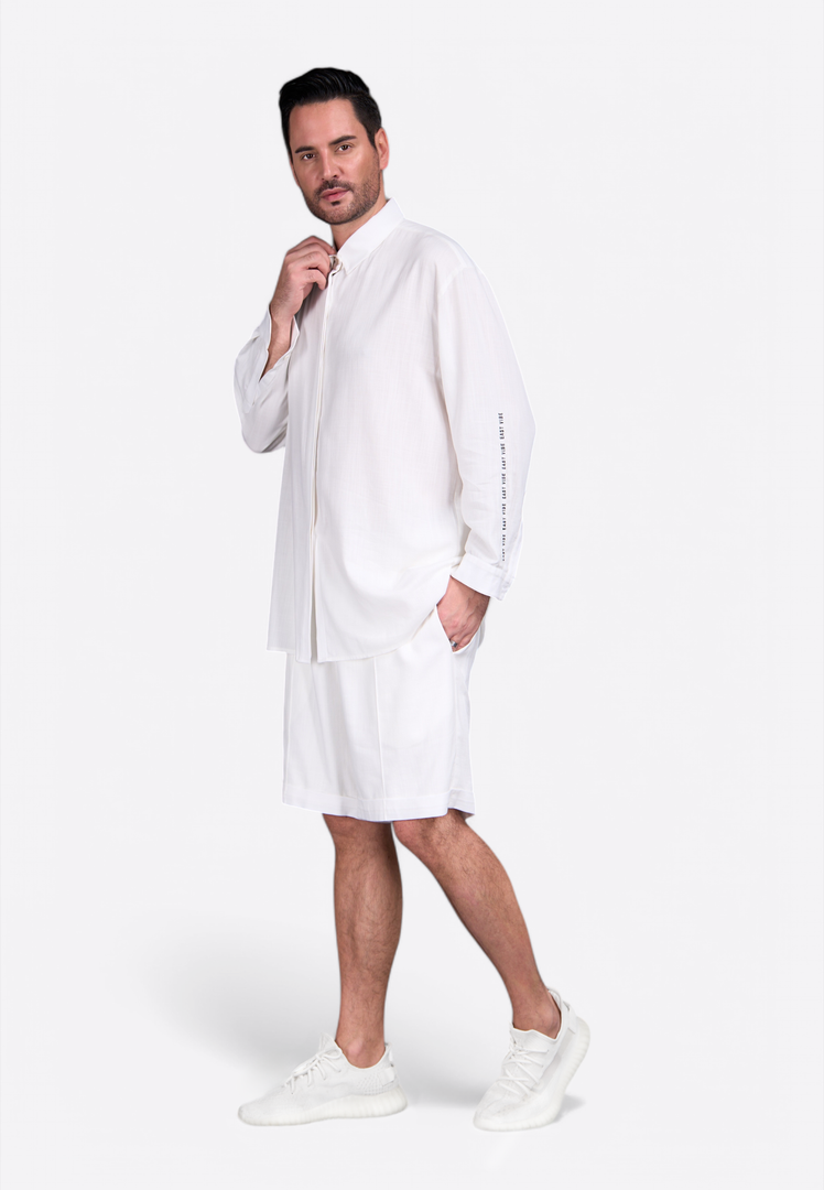 Classic Off-White Linen Men's Shorts