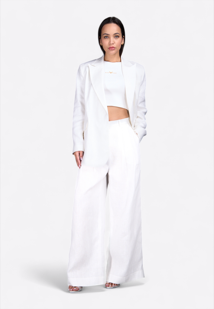 White Linen Blazer - East Vibe