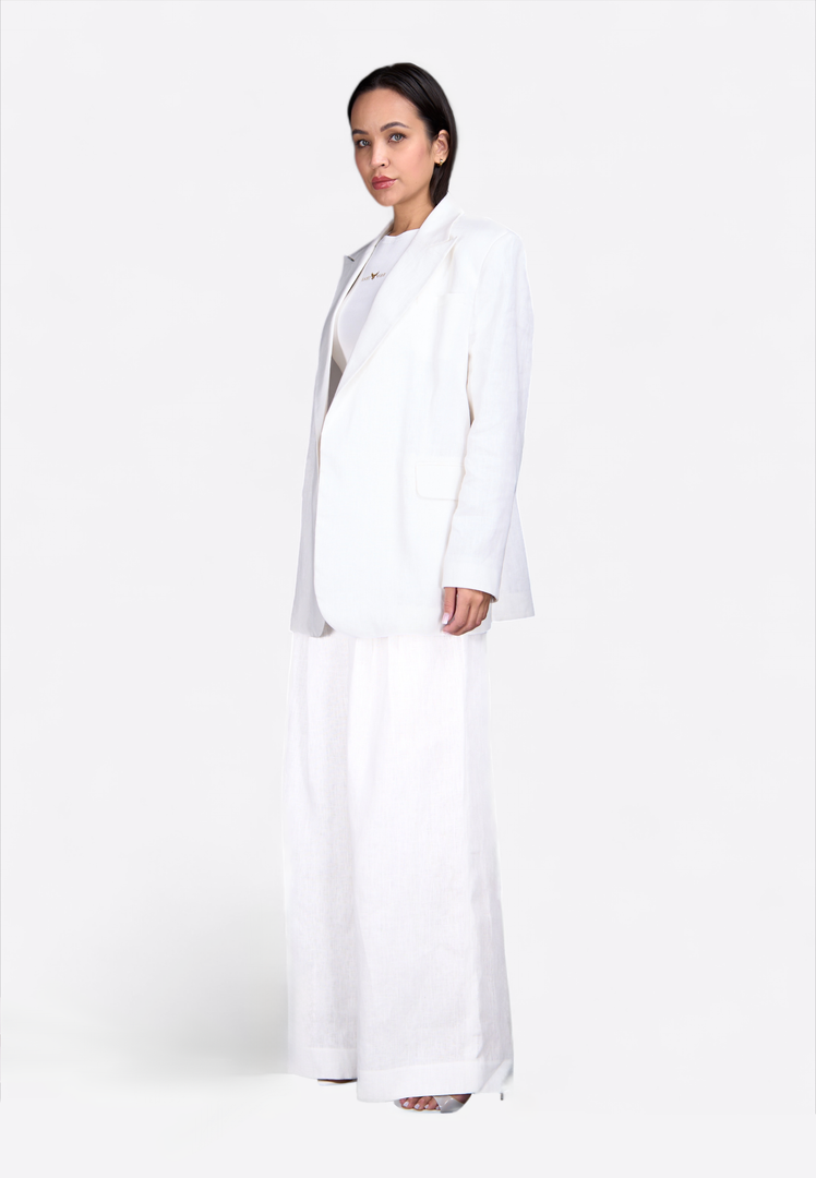 White Linen Blazer - East Vibe