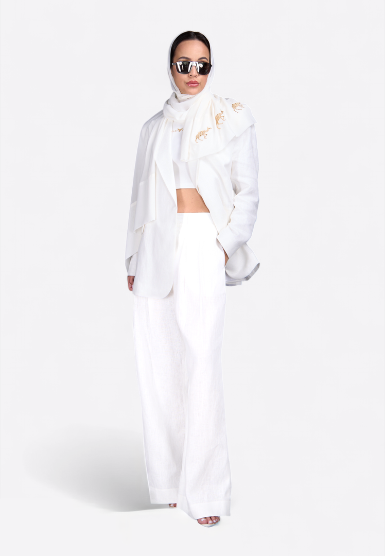 White Linen Blazer - East Vibe