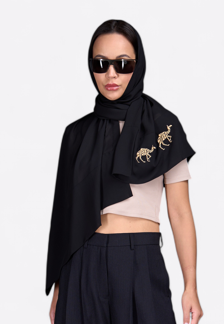 EastVibe Designer Black Scarf - East Vibe