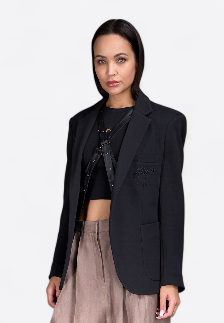 Classic Black Linen Blazer - East Vibe