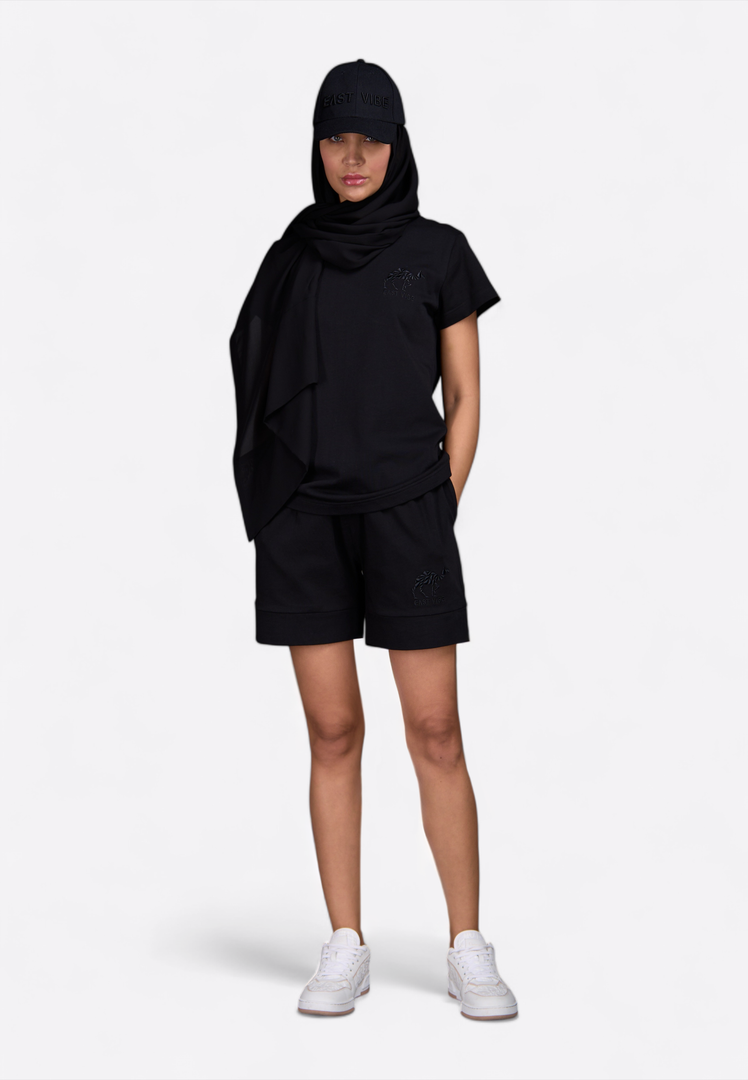 Black High Waist Shorts - East Vibe