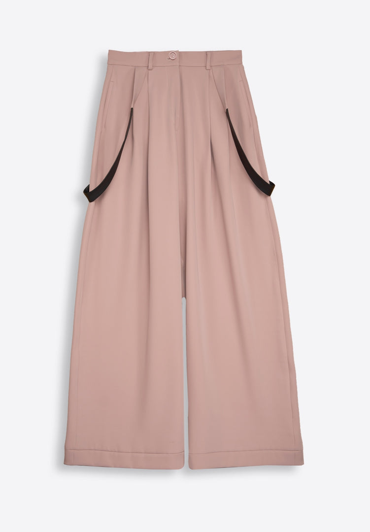 Rose Wide-Leg Silk Trousers