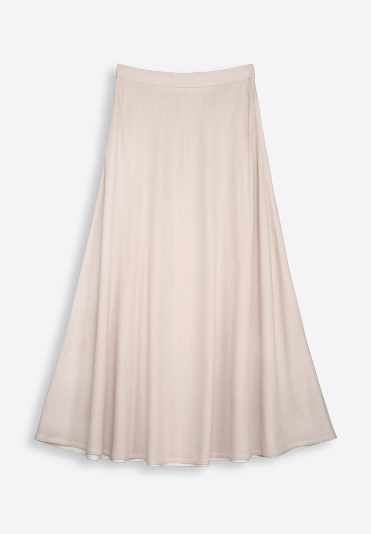 Beige Long Cotton Skirt