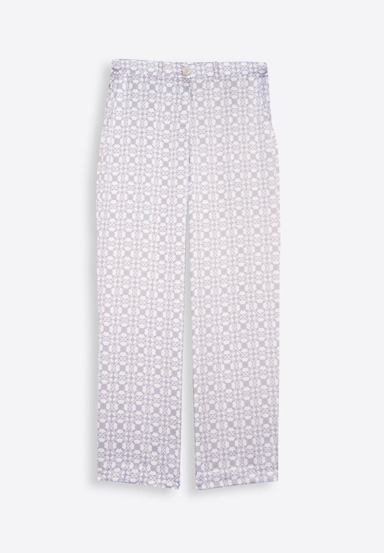 EMIRATES LIMITED Printed White Trousers