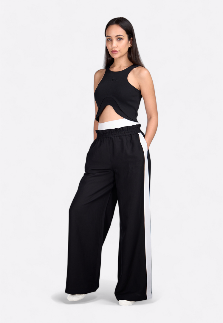 Wide-Leg Striped Trousers - East Vibe