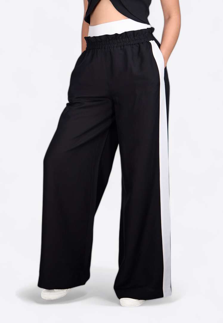 Wide-Leg Striped Trousers - East Vibe